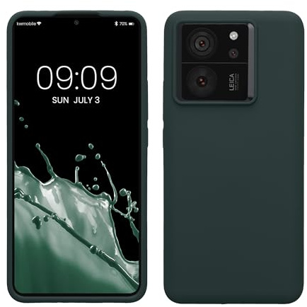 kwmobile Handyhülle für Xiaomi 13T / 13T Pro Hülle - Case Silikon - Kabelloses Laden - Schutzhülle Cover in Moosgrün