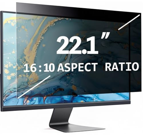 Removable Computer Privacy Screen Filter,Compatible iMac Monitor,Frameless Monitor,Touch Screen Monitor-16:9 Aspect Ratio - Easy On/Anti-Glare/Anti-Scratch/UV-Blocking/Screen Privacy (22.116:9)