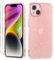 Coque Compatible avec iPhone 14, 2 Pièces Verre Trempé Protection Écran, Clair Housse à Glitter en Mince Silicone Souple Étui Antichoc Case Transparente Cover - Rose