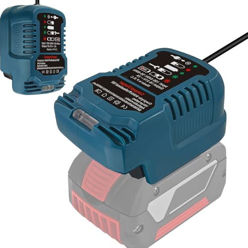 Cargador rápido de repuesto para Bosch Professional 18 V System GBA 18 V estación de carga con indicador LED compatible con batería Bosch GBA 18 V BAT607 BAT614 BAT607G