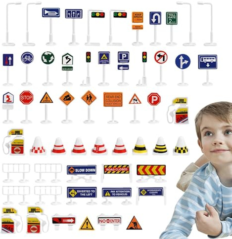 Verkehrsschilder für Kinder,Spiel-Verkehrsschilder für Kinder | Straßenschild-Spielset für Kinder - Ausreichende Menge Kinder spielen Verkehrszeichen für Reisen, im Freien, zu Hause, in der Schule, im