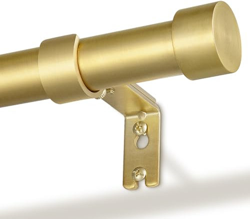 DEFYNEE Gardinenstange Gold 80-120 cm, 25 mm Durchmesser Ausziehbar Vorhangstange Deckenmontage Metall für Schlafzimmer, Terrasse, Glasschiebetür, Wohnzimmer