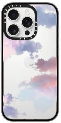 CASETiFY Compact iPhone 16 Pro Case [Lightweight / 4ft. 2X Military Grade Drop Protection/Slim] - Clouds - Clear Black