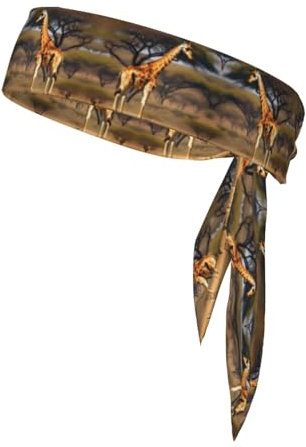 Afrika Giraffe Majestätischer Baum, weich und atmungsaktiv, leicht, Kopftuch, doppelseitig, Sport-Kopfband