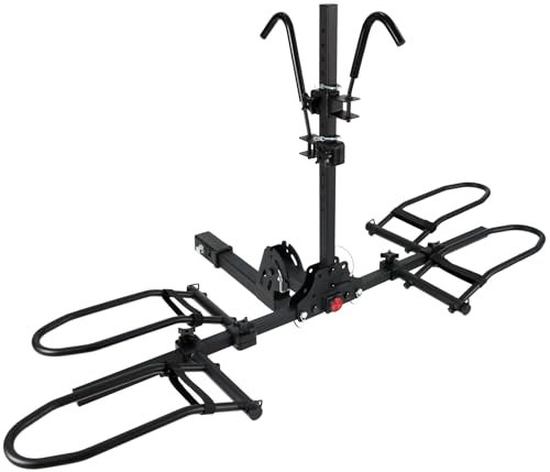 MEEVIZ Portabici per 2 biciclette per gancio di traino, anti-oscillazione, pieghevole, per mountain bike, bici da strada, Ebike, Fat Tire, adatto per auto, SUV, camper, rimorchi e camion, capacità 2