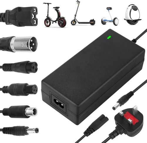 CLIUNT 42V 2A Electric Scooter Charger, Hoverboard Charger for 36V Li-ion Batteries with 6 Connections, for Xiaomi Scooter, Electric Bike, Mobility Scooter, Self-Balancing Scooter