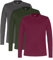 Enorsia Mens Regular Fit Crew Neck T-Shirt 3 Pack - Soft Cotton Fabric with Long Sleeve Tees in Maroon, Olive, and Grey for Casual Wear (Grey/Olive/Maroon, S)