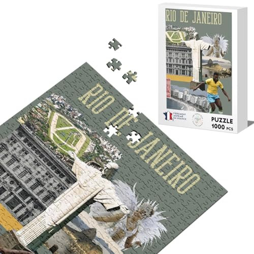 Klassisches Puzzle 1000 Teile Rio de Janeiro Collage Brasilien Reise Fußball Karneval