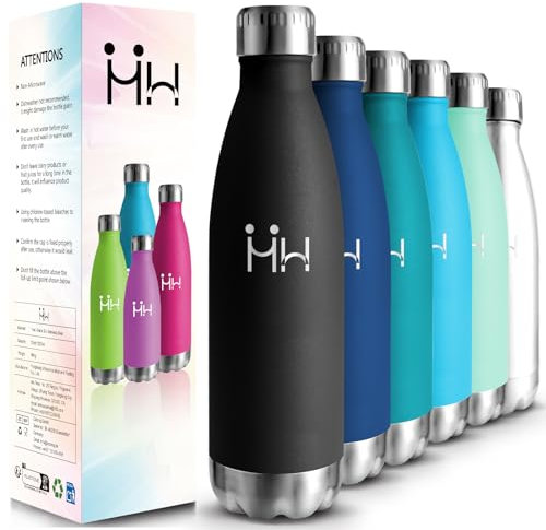 HoneyHolly Trinkflasche Edelstahl - 750ml - Thermosflasche, BPA-Frei, Trinkflasche Sport - Auslaufsicher Wasserflasche,Trinkflasche Kohlensäure Geeignet, Thermoskanne für Fitness, Gym, Fahrrad