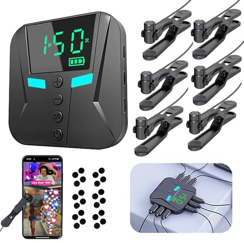 STRONGBERRY Auto Clicker mit 6pcs Click Heads für iPhone iPad, Phone Screen Tapper für Android IOS, Simulierter Finger Kontinuierliches Klicken, Einstellbarer Telefon Clicker für Gaming, Live