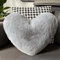 FVCTGHZ 12/17 Kunstkaninchenfell-Herzkissen, dekorative Kissen, Plüschliebe, herzförmiges, Flauschiges Dekokissen, Valentinstagsgeschenk(Gray)