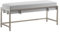 BETTSO - Elegante Sitzbank LAMO - Polsterbank mit Metalbeinen - Moderner Bettbank - Garderobenbank - Sitzhocker Wohnzimmer, Schlafzimmer, Flur - Metalfarbe Chrom - Stofffarbe Hellgrau - 100x35x45cm