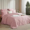 Luofanfei Housse de Couette Rose 220x240 Seersucker Unie Parure de Lit 2 Personnes Adulte Linge de Lit en Microfibre Uni Parure Housse Couette zippée avec 2 Taies d'oreiller 65x65
