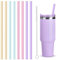 8 Pcs Colorful Reusable Straws for Stanley Cup, Plastic Replacement Straws for 40oz Stanley Tumbler with Cleaning Brush, Long Color Straw for Stanley Accessories Thick(8 Pack with 1 Brush)