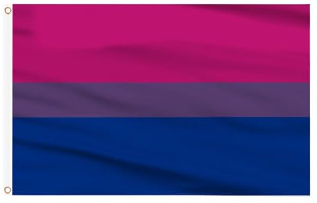 AhfuLife Bandera Bisexual Flag 90 x 150 cm, 1 Pieza Bandera del Orgullo, Arco iris, Progreso, LGBTQ+ Doble Cara con Ojales de Latón para Decoracion de Fiesta, Barra, Día del orgullo Desfile
