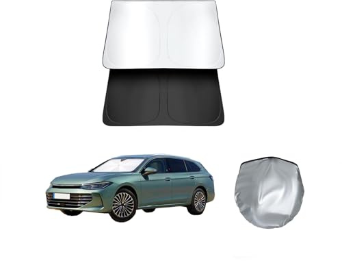 ASZSK Sonnenschutzscheibe Windschutzscheibe für VW Passat B8 Variant GTE Alltrack 2016-2025, Mit Aufbewahrungstasche, UV-Blockierung wärmeisolierend Windschutzscheiben-Abdeckung