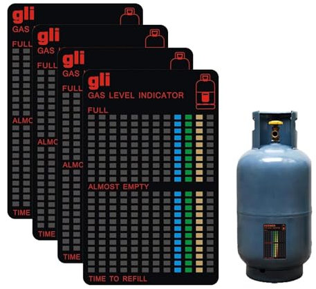 4 Films Magnetic Gas Bottles Level Indicator Gas Bottle Level Indicator Gas Level Indicator Gas Level Indicator for Gas Bottles Motorhome Gas Level Meter