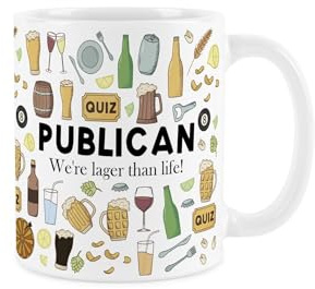 Purely Home Publican Mug - Humourous Trades Funny Novelty Gift - White Tea/Coffee Ceramic Cup Present for Bar & Pub Owners