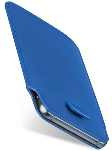 moex Slide Case für Google Pixel 10 Handytasche zum Einstecken Ultra dünn, Einsteckhülle Holster Hülle PU Leder, Sleeve Etui Handyhülle mit 360 Grad Komplettschutz, Blau