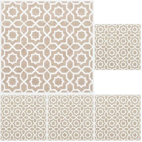 d-c-fix Fliesenaufkleber Wand – 6er Set in Lina beige (15 cm x 15 cm) – Klebefliesen für Küche, Bad & Küchenrückwand – selbstklebend & wasserdicht (Packung mit 5)