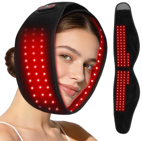 Face Heating Pad for TMJ Relief, Cordless Jaw Heated Wrap with Red Light, 3 Heat & Timer Settings, 5000mAh Rechargeable Face Hot Compress Pad for Migraine, Jaw Pain, Wisdom Teeth