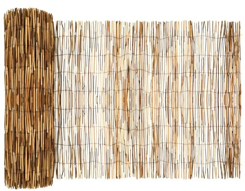 vidaXL Gartenzaun Kohlenstoff 500 x 80 cm Schilf, Moderner, wetterfester Gartenzaun, umweltfreundliche Barriere, rechteckiger, metallverstärkter Sichtschutzzaun