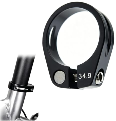 KALUROIL Abrazadera de Tija de Sillín para Bicicleta 34,9 mm, Cierre de Tubo de Asiento de Aleación de Aluminio Negro, Compatible con MTB y Bicicleta de Carretera