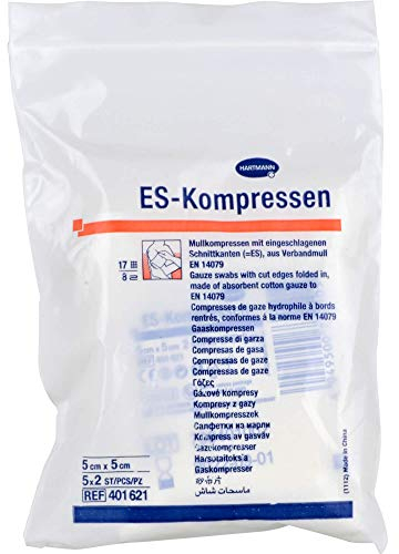 Paul Hartmann AG ES steril Mullkompressen, Weiß, 5 x 5 cm, 10 stück, Pack of 10