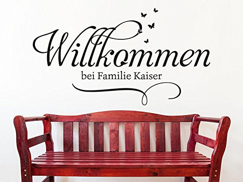 KLEBEHELD® Wandtattoo Willkommen bei Familie