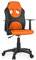 hjh OFFICE 670810 Kinder-Drehstuhl Kid Game AL Kunstleder Schwarz/Orange höhenverstellbarer Kinderschreibtischstuhl mit Armlehnen