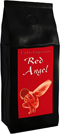 Espresso Kaffee Red Angel - Der Feurige - 500g Ganze Bohne - für Kaffee-Vollautomat, Espressovollautomat - Starker Premium-Espresso - Säurearm - Schonend und Frisch Geröstet