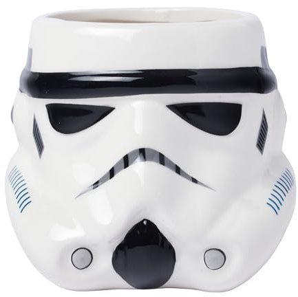Silver Buffalo Star Wars Episodes 1-6 Storm Trooper Big Face 3D Sculpted Ceramic Mug, 20-Ounces, White