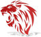 ERREINGE STICKER PRESPAZIATO ROSSO 12cm - Leone Tribale SX - Adesivo Decal Decalcomania Vinile Murale Laptop Auto Moto Casco Camper