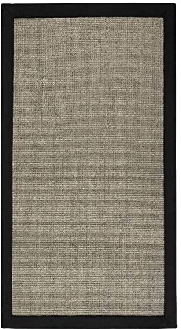 casa pura® Amazonas Sisal-Teppich mit Baumwollbordüre, rutschfeste Latexunterseite, Grau, 160 x 230 cm, mehrere Farben und Größen erhältlich