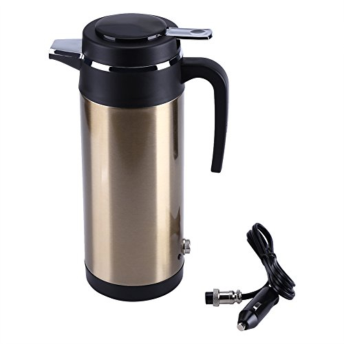 Haofy Taza de la Calefacción del Coche Eléctrico Taza del Termo del Coche Taza de Viaje del Acero Inoxidable 800mL 12V