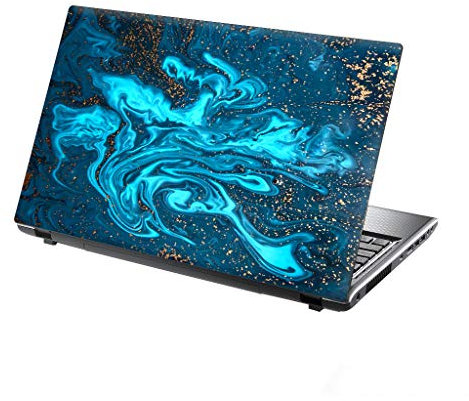 TaylorHe Folie Sticker Skin Vinyl Aufkleber mit bunten Mustern für 15 Zoll 15,6 Zoll (38cm x 25,5cm) Laptop Skin Energie verschieben, Blau, Fluss
