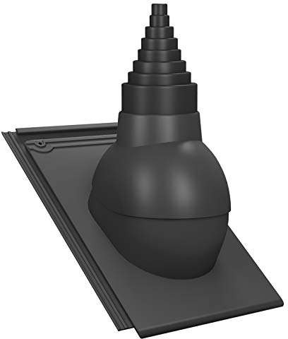 Dachdurchführung für Gerätemasten Ø19–90 mm – Braas - Turmalin Dachziegel für TV-Antenne, Satellit, Blitzschutz, Kommunikation, Dachdurchgang mit EPDM-Dichtung (RAL 7021 - Anthrazit)