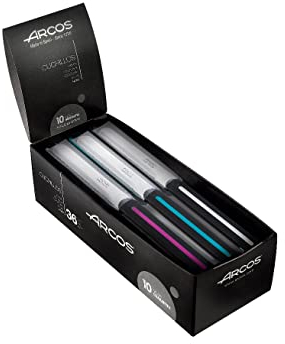Arcos Serie Cuchillos de Mesa - Juego de 36 cuchillos de mesa - Hoja de Acero Inoxidable NITRUM de 100 mm - Mango Polipropileno (3 Colores)