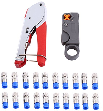 Koaxialkabel Abisolierzange RG6 / RG59 Press-F-Stecker Crimpzange, Crimp-Werkzeug