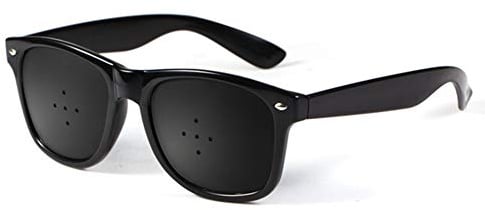 Suneast Rasterbrille Pinhole Glasses Schwarz Lochbrille Gitterbrille mit Faltbaren Bügeln für Augentraining zur Entspannung - Form 4