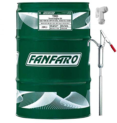 60L FANFARO TRD SHPD 15W-40 Motoröl API CH-4/SL ACEA E3 A3/B4 Hahn & Handpumpe SAE CH-4/CG-4/CF-4/SL E3/A3/B3 3275 MB 228.3/229.1 VDS-2