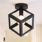 iDEGU Retro Deckenleuchte im Geometrischen Design Moderne Deckenlampe mit Würfel Lampenschirm Vintage Lampe E27 Deckenleuchte für Schlafzimmer Wohnzimmer Flur Küche Café Restaurant, 16 cm,