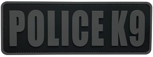 uuKen Police K9 Patch Grau K-9 Tactical 21,6 x 7,6 cm PVC Patch für Tac Weste Taktische Uniformen Teller Tragetaschen (schwarz und grau, L 21,7 x 7,6 cm)