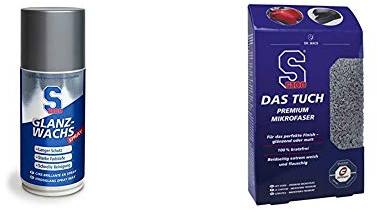 Dr. Wack - S100 Glanz-Wachs Spray mit Carnauba-Wachs 250 ml I Premium Motorrad-Sprühwachs für alle Motorräder I Für alle Oberflächen geeignet I Hochwertige Motorradpflege & 8005 S100 DAS TUCH