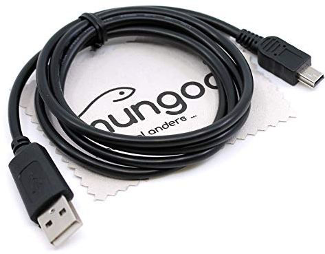 USB Datenkabel kompatibel mit JVC GR-HD1, GR-HD3, GR-HD5, GR-HD6, GR-HD7, GR-X5, GZ-HD300, GZ-HD300A, GZ-M55US, GZ-MC100US Camcorder mini-USB 1m Daten Kabel OTB mit mungoo Displayputztuch