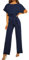 Coloody Mono para mujer, mono de manga corta, pantalones elegantes mono informal suelto con cinturón