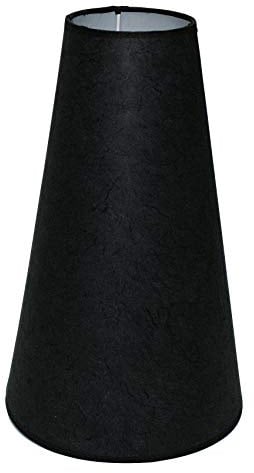 Abat-jour 220 x 105 x 360 mm diamètre inférieur x diamètre supérieur x hauteur | Cône | papier de riz noir | pour douille E27 | Abat-jour 22 x 10 36 cm