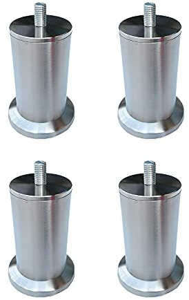 4er-Pack Möbelfüße,StuhlBein aus Edelstahl,Tischbeine,Schrankfüße aus Metall,Oberflächenziehbehandlung,mit Befestigungsschraube,für Sofa,Bett,Couchtisch aus Glas (17.5cm/6.9in)