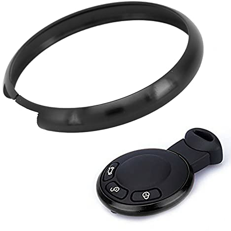 Abdeckung für Schlüsselanhänger, Akozon Aluminium Smart Abdeckung für Schlüsselanhängerring Ersatz für Mini R55 R56 R57 R58 R59 R60(Schwarz)