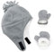 Durio Baby Mütze und Handschuhe Set Junge Wintermütze und Fäustlinge Warmes Gefütterte Fleece Mütze Kappen Ohrenklappe Kleinkind Kinder Mädchen Hellgrau 1-2 Jahre